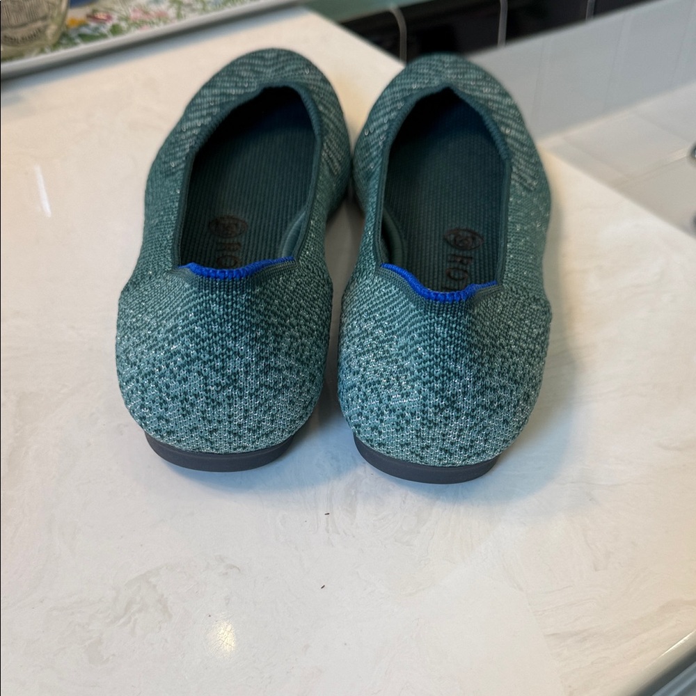 NEW Rothy's Mirage Metallic Square Toe Patterned Flats - Picture 5 of 7